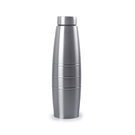 Basket Bum's Sleek 1 Liter Steel Oval-Shaped Bottle: Hydration in Style!