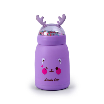 Basket Bum's Dreamy Deer: Novelty Water Bottle with Transparent Cap Magic!