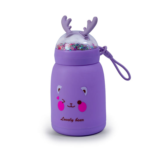 Basket Bum's Dreamy Deer: Novelty Water Bottle with Transparent Cap Magic!