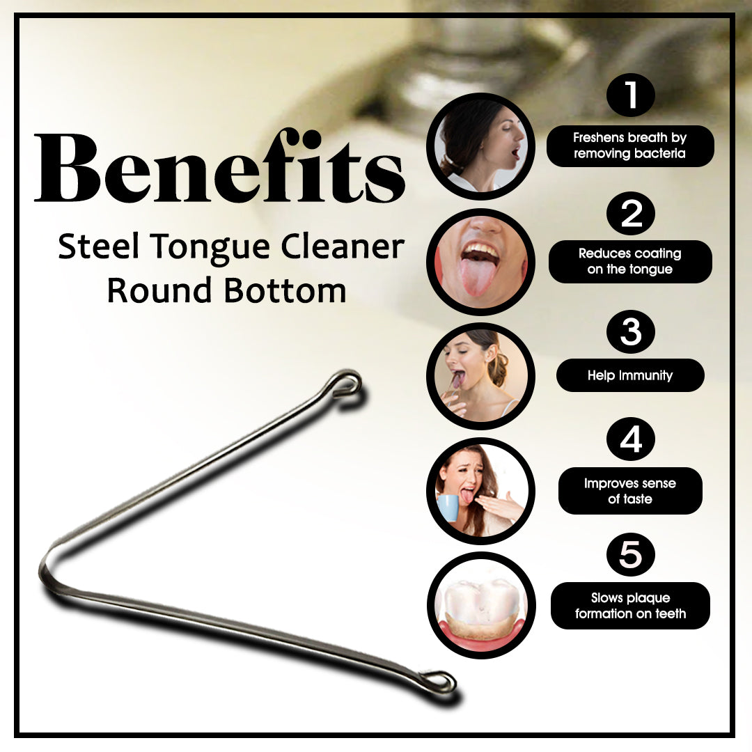 Basket Bum's RoundGlide Steel Tongue Scraper with a Rounded Base
