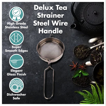 Deluxe Stainless Steel Chai Channi with Ergonomic Wire Handle High Quality Kitchen Sieve