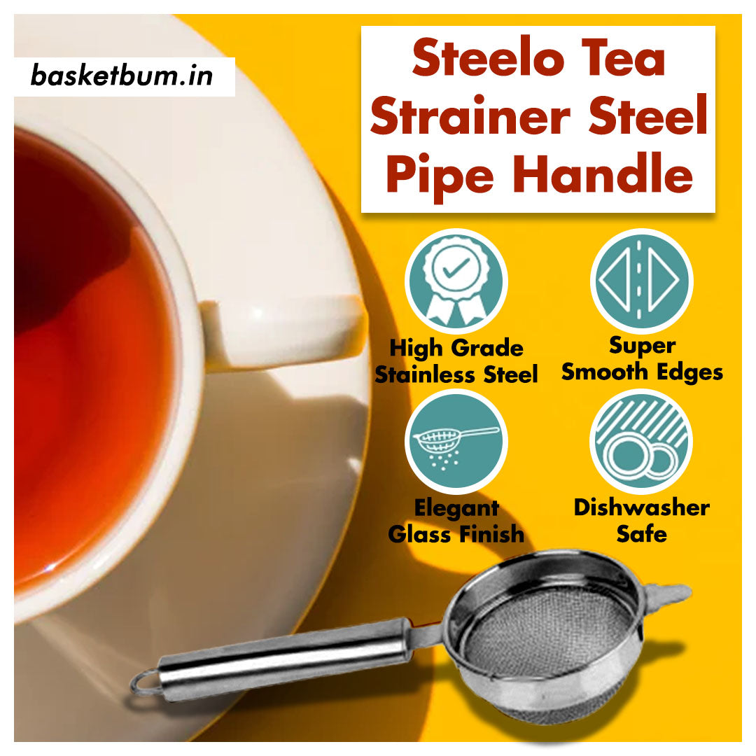 Basket Bum's Stainless Steel Chai Channi with Pipe Handle: Perfect Brewing Companions